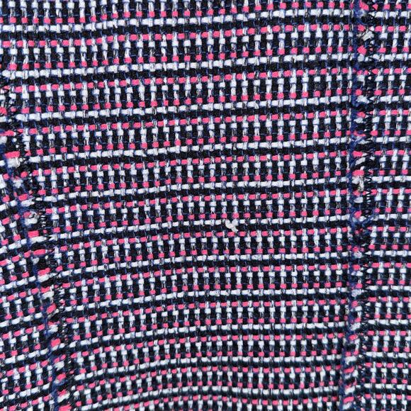 Rebecca Taylor fringe tweed zip jacket navy pink boucle work blazer - Picture 7 of 11